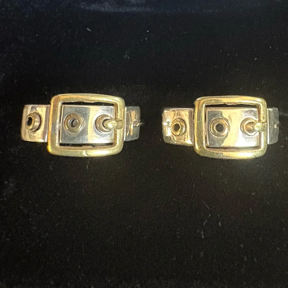 COACH Sterling 925 buckle earrings Vintage and Rare - Picture 8 of 8
